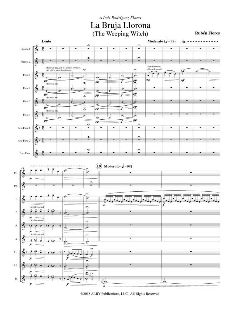 La Bruja Llorona for Flute Choir